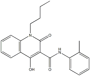 1-butyl-4-hydroxy-N-(2-methylphenyl)-2-oxo-1,2-dihydro-3-quinolinecarboxamide Struktur