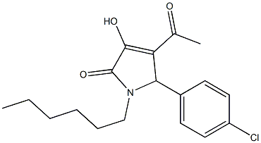 4-acetyl-5-(4-chlorophenyl)-1-hexyl-3-hydroxy-1,5-dihydro-2H-pyrrol-2-one Struktur