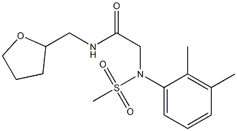 2-[2,3-dimethyl(methylsulfonyl)anilino]-N-(tetrahydro-2-furanylmethyl)acetamide Struktur