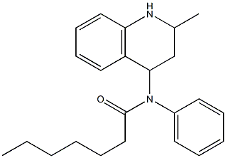 N-(2-methyl-1,2,3,4-tetrahydro-4-quinolinyl)-N-phenylheptanamide Struktur