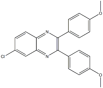 6-chloro-2,3-bis(4-methoxyphenyl)quinoxaline Struktur