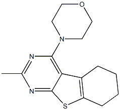 2-methyl-4-(4-morpholinyl)-5,6,7,8-tetrahydro[1]benzothieno[2,3-d]pyrimidine Struktur