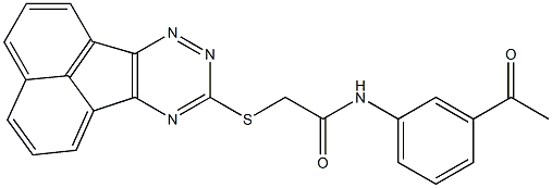 2-(acenaphtho[1,2-e][1,2,4]triazin-9-ylsulfanyl)-N-(3-acetylphenyl)acetamide Struktur