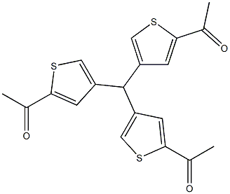 1-{4-[bis(5-acetyl-3-thienyl)methyl]-2-thienyl}ethanone Struktur