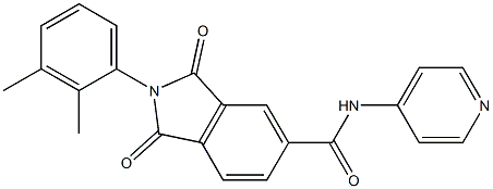 2-(2,3-dimethylphenyl)-1,3-dioxo-N-pyridin-4-ylisoindoline-5-carboxamide Struktur