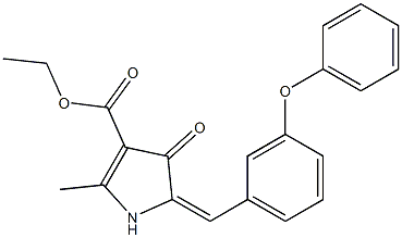 ethyl 2-methyl-4-oxo-5-(3-phenoxybenzylidene)-4,5-dihydro-1H-pyrrole-3-carboxylate Struktur