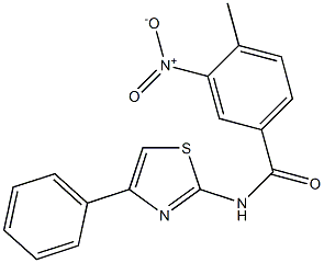 3-nitro-4-methyl-N-(4-phenyl-1,3-thiazol-2-yl)benzamide Struktur