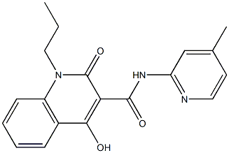 4-hydroxy-N-(4-methyl-2-pyridinyl)-2-oxo-1-propyl-1,2-dihydro-3-quinolinecarboxamide Struktur