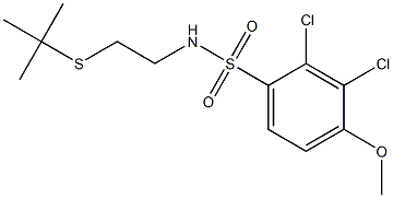 N-[2-(tert-butylsulfanyl)ethyl]-2,3-dichloro-4-methoxybenzenesulfonamide Struktur