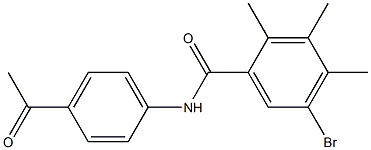 N-(4-acetylphenyl)-5-bromo-2,3,4-trimethylbenzamide Struktur