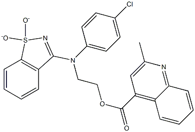 2-[4-chloro(1,1-dioxido-1,2-benzisothiazol-3-yl)anilino]ethyl 2-methyl-4-quinolinecarboxylate Struktur