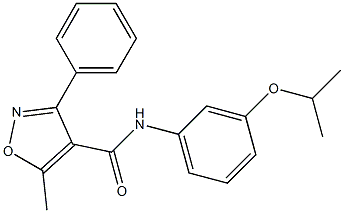 N-(3-isopropoxyphenyl)-5-methyl-3-phenyl-4-isoxazolecarboxamide Struktur