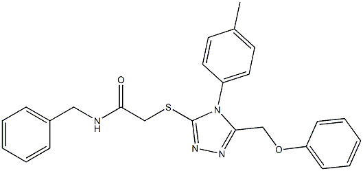 N-benzyl-2-{[4-(4-methylphenyl)-5-(phenoxymethyl)-4H-1,2,4-triazol-3-yl]sulfanyl}acetamide Struktur