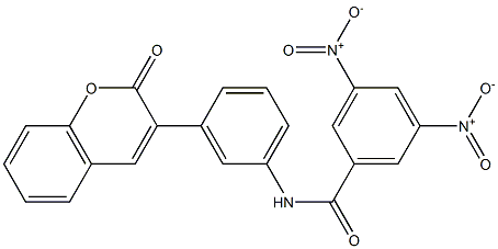 3,5-bisnitro-N-[3-(2-oxo-2H-chromen-3-yl)phenyl]benzamide Struktur