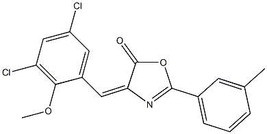 4-(3,5-dichloro-2-methoxybenzylidene)-2-(3-methylphenyl)-1,3-oxazol-5(4H)-one Struktur