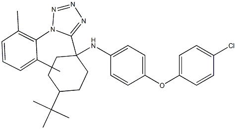 N-{4-tert-butyl-1-[1-(2,6-dimethylphenyl)-1H-tetraazol-5-yl]cyclohexyl}-4-(4-chlorophenoxy)aniline Struktur