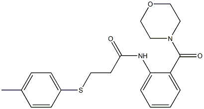 3-[(4-methylphenyl)sulfanyl]-N-[2-(4-morpholinylcarbonyl)phenyl]propanamide Struktur