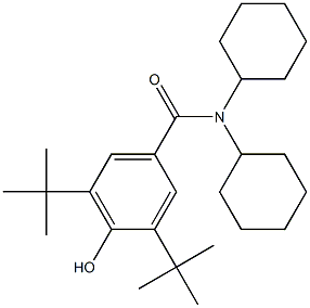 3,5-ditert-butyl-N,N-dicyclohexyl-4-hydroxybenzamide Struktur