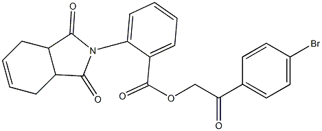 2-(4-bromophenyl)-2-oxoethyl 2-(1,3-dioxo-1,3,3a,4,7,7a-hexahydro-2H-isoindol-2-yl)benzoate Struktur