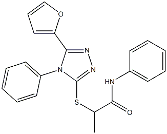 2-[(5-furan-2-yl-4-phenyl-4H-1,2,4-triazol-3-yl)sulfanyl]-N-phenylpropanamide Struktur