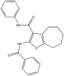 2-(benzoylamino)-N-phenyl-5,6,7,8-tetrahydro-4H-cyclohepta[b]thiophene-3-carboxamide Struktur