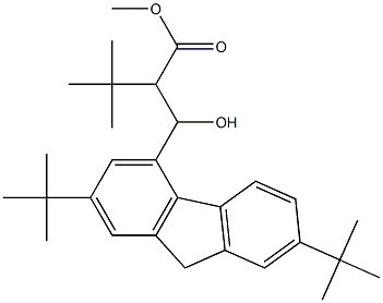 methyl 2-[(2,7-ditert-butyl-9H-fluoren-4-yl)(hydroxy)methyl]-3,3-dimethylbutanoate Struktur