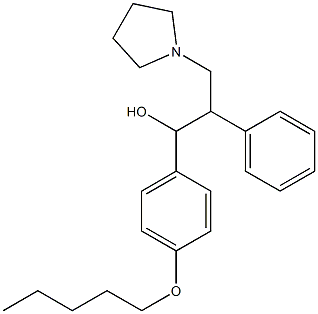 1-[4-(pentyloxy)phenyl]-2-phenyl-3-pyrrolidin-1-ylpropan-1-ol Struktur