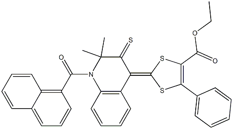 ethyl 2-(2,2-dimethyl-1-(1-naphthoyl)-3-thioxo-2,3-dihydro-4(1H)-quinolinylidene)-5-phenyl-1,3-dithiole-4-carboxylate Struktur