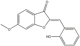 2-(2-hydroxybenzylidene)-6-methoxy-1-benzofuran-3(2H)-one Struktur