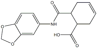 6-[(1,3-benzodioxol-5-ylamino)carbonyl]-3-cyclohexene-1-carboxylic acid Struktur