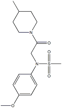 N-(4-methoxyphenyl)-N-[2-(4-methyl-1-piperidinyl)-2-oxoethyl]methanesulfonamide Struktur