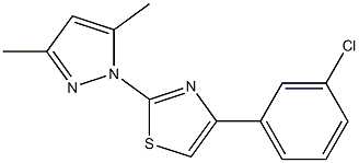 4-(3-chlorophenyl)-2-(3,5-dimethyl-1H-pyrazol-1-yl)-1,3-thiazole Struktur