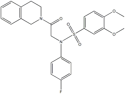 N-[2-(3,4-dihydro-2(1H)-isoquinolinyl)-2-oxoethyl]-N-(4-fluorophenyl)-3,4-dimethoxybenzenesulfonamide Struktur