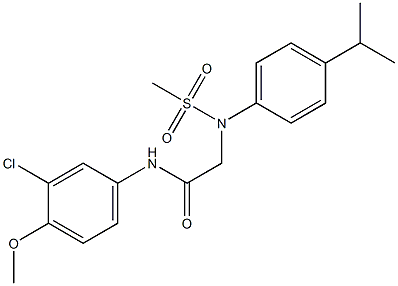 N-(3-chloro-4-methoxyphenyl)-2-[4-isopropyl(methylsulfonyl)anilino]acetamide Struktur