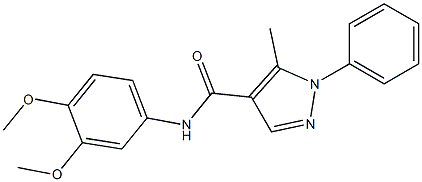 N-(3,4-dimethoxyphenyl)-5-methyl-1-phenyl-1H-pyrazole-4-carboxamide Struktur