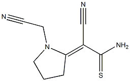 2-cyano-2-[1-(cyanomethyl)-2-pyrrolidinylidene]ethanethioamide Struktur