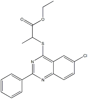 ethyl 2-[(6-chloro-2-phenyl-4-quinazolinyl)sulfanyl]propanoate Struktur