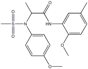 N-(2-methoxy-5-methylphenyl)-2-[4-methoxy(methylsulfonyl)anilino]propanamide Struktur