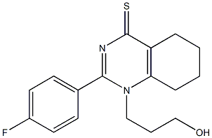 2-(4-fluorophenyl)-1-(3-hydroxypropyl)-5,6,7,8-tetrahydro-4(1H)-quinazolinethione Struktur