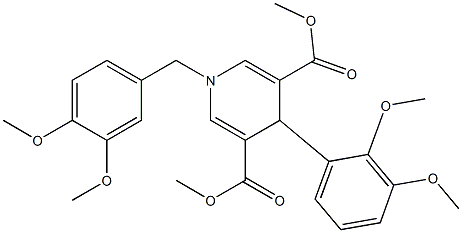 dimethyl 1-(3,4-dimethoxybenzyl)-4-(2,3-dimethoxyphenyl)-1,4-dihydro-3,5-pyridinedicarboxylate Struktur