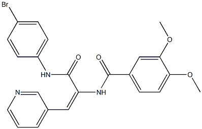 N-[1-[(4-bromoanilino)carbonyl]-2-(3-pyridinyl)vinyl]-3,4-dimethoxybenzamide Struktur