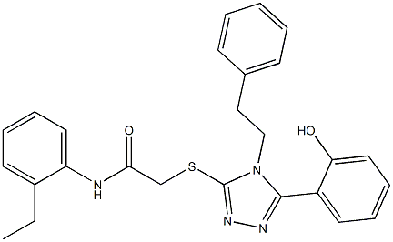 N-(2-ethylphenyl)-2-{[5-(2-hydroxyphenyl)-4-(2-phenylethyl)-4H-1,2,4-triazol-3-yl]sulfanyl}acetamide Struktur