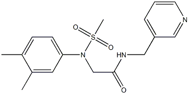 2-[3,4-dimethyl(methylsulfonyl)anilino]-N-(3-pyridinylmethyl)acetamide Struktur