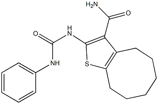 2-[(anilinocarbonyl)amino]-4,5,6,7,8,9-hexahydrocycloocta[b]thiophene-3-carboxamide Struktur