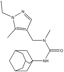 N'-(1-adamantyl)-N-[(1-ethyl-5-methyl-1H-pyrazol-4-yl)methyl]-N-methylurea Struktur