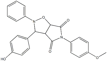 3-(4-hydroxyphenyl)-5-(4-methoxyphenyl)-2-phenyldihydro-2H-pyrrolo[3,4-d]isoxazole-4,6(3H,5H)-dione Struktur