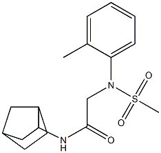 N-bicyclo[2.2.1]hept-2-yl-2-[2-methyl(methylsulfonyl)anilino]acetamide Struktur