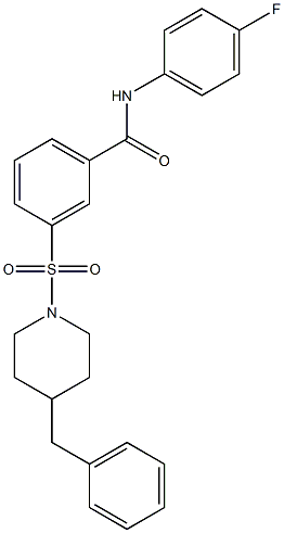 3-[(4-benzylpiperidin-1-yl)sulfonyl]-N-(4-fluorophenyl)benzamide Struktur