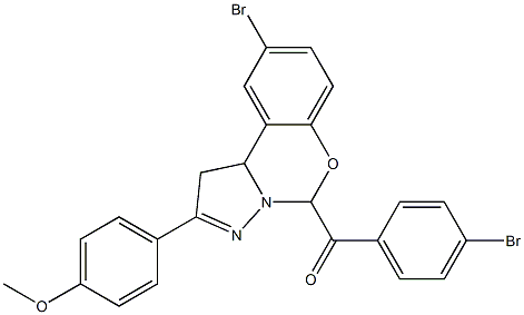 [9-bromo-2-(4-methoxyphenyl)-1,10b-dihydropyrazolo[1,5-c][1,3]benzoxazin-5-yl](4-bromophenyl)methanone Struktur