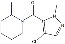 1-[(4-chloro-1-methyl-1H-pyrazol-5-yl)carbonyl]-2-methylpiperidine Struktur